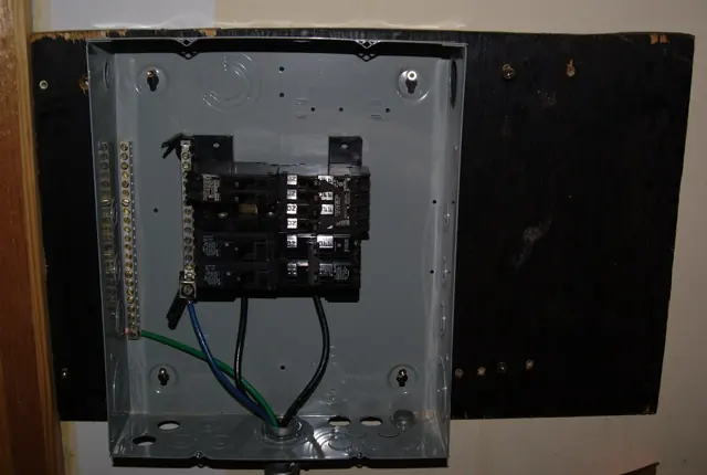 Open electrical breaker panel
